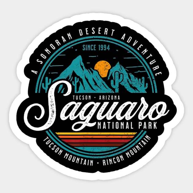 Vintage retro saguaro national park arizona Sticker by Tianna Bahringer